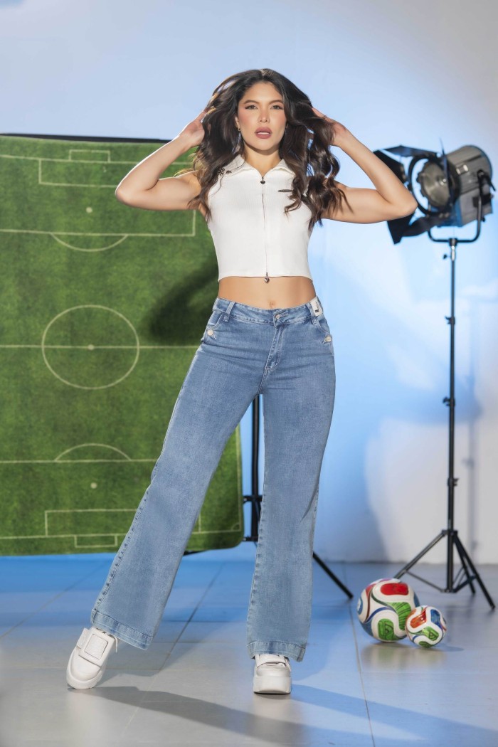 Pantalón Tipo Wideleg - Estilo Urbano Moderno - Tono Claro