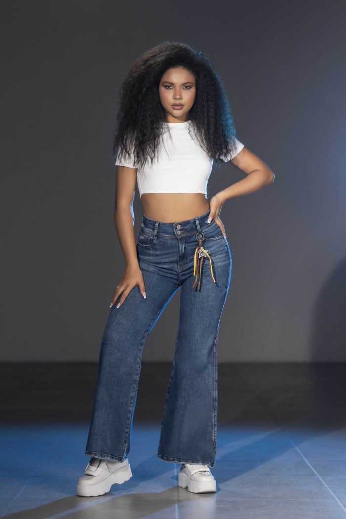 Pantalón Tipo Wideleg - Estilo Selección Colombia Moderno - Tono Medio