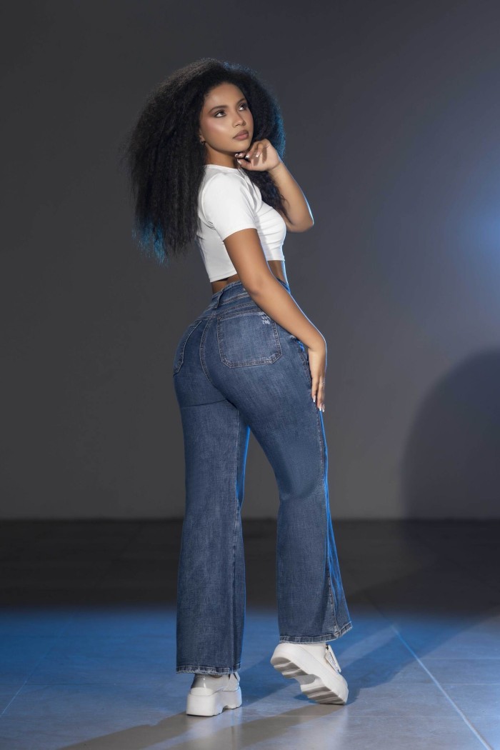 Pantalón Tipo Wideleg - Estilo Selección Colombia Moderno - Tono Medio