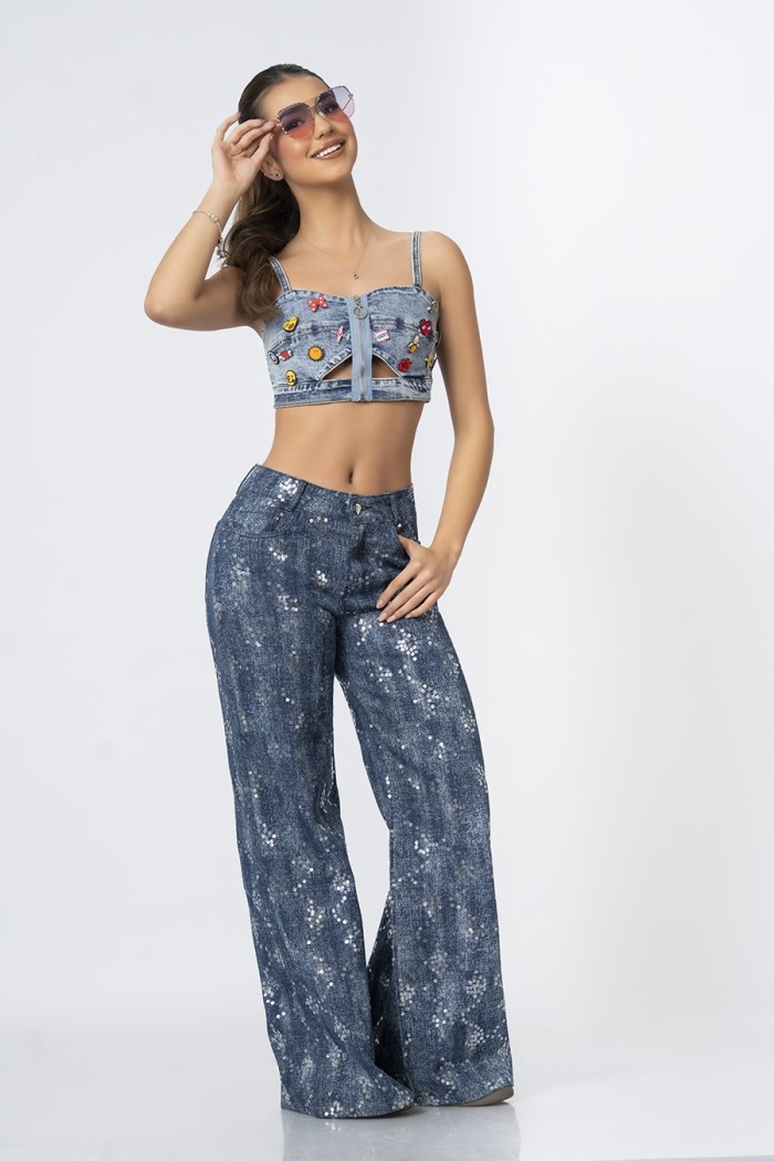 WIDE LEG JEANS CLARO